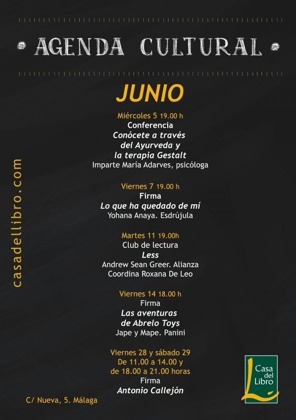 Agenda Cultural Casa del libro Murcia Junio