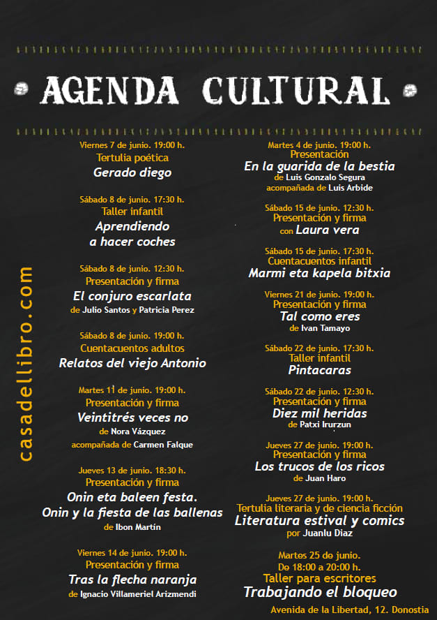 Eventos culturales junio San Sebastián