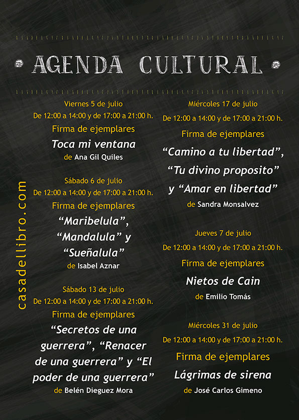 Agenda cultura librería Casa del Libro Goya