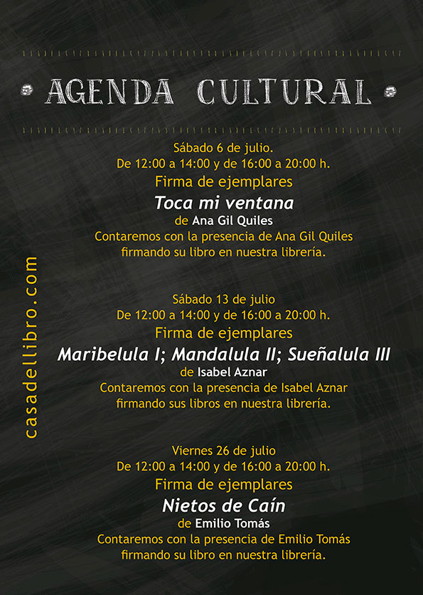 Agenda cultural librería Casa del Libro en Xanadú