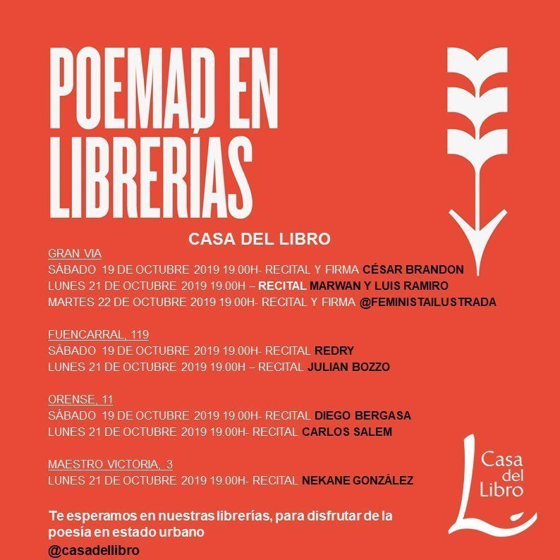 Poemad en nuestras librerías de Madrid