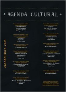 Agenda cultural Sept 19. Casa del Libro Cartagena