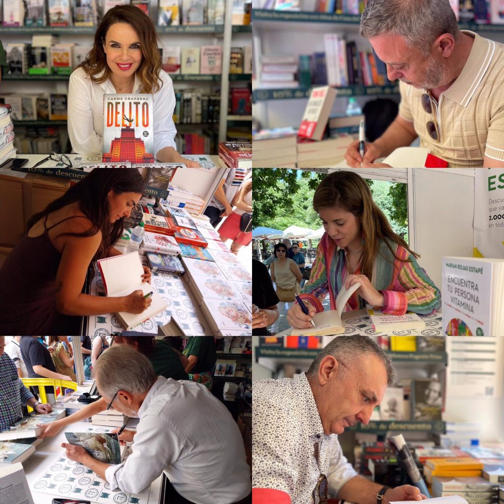 Algunos de los autores que firmaron en nuestras casetas de Casa del Libro en la Feria del Libro de Madrid 2023.